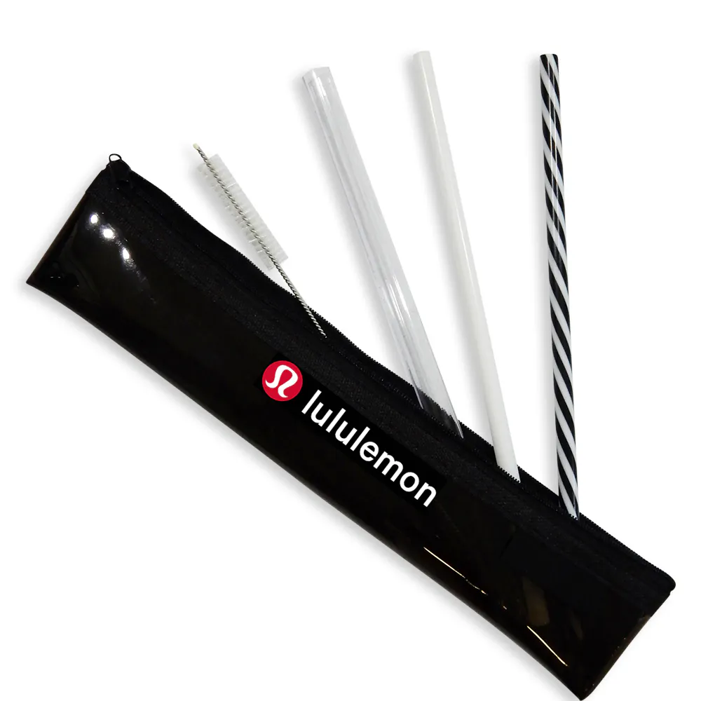 Reusable Plastic Straw Set