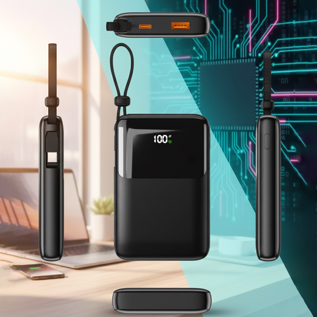 10,000mAh Apex Power Bank with Cables 