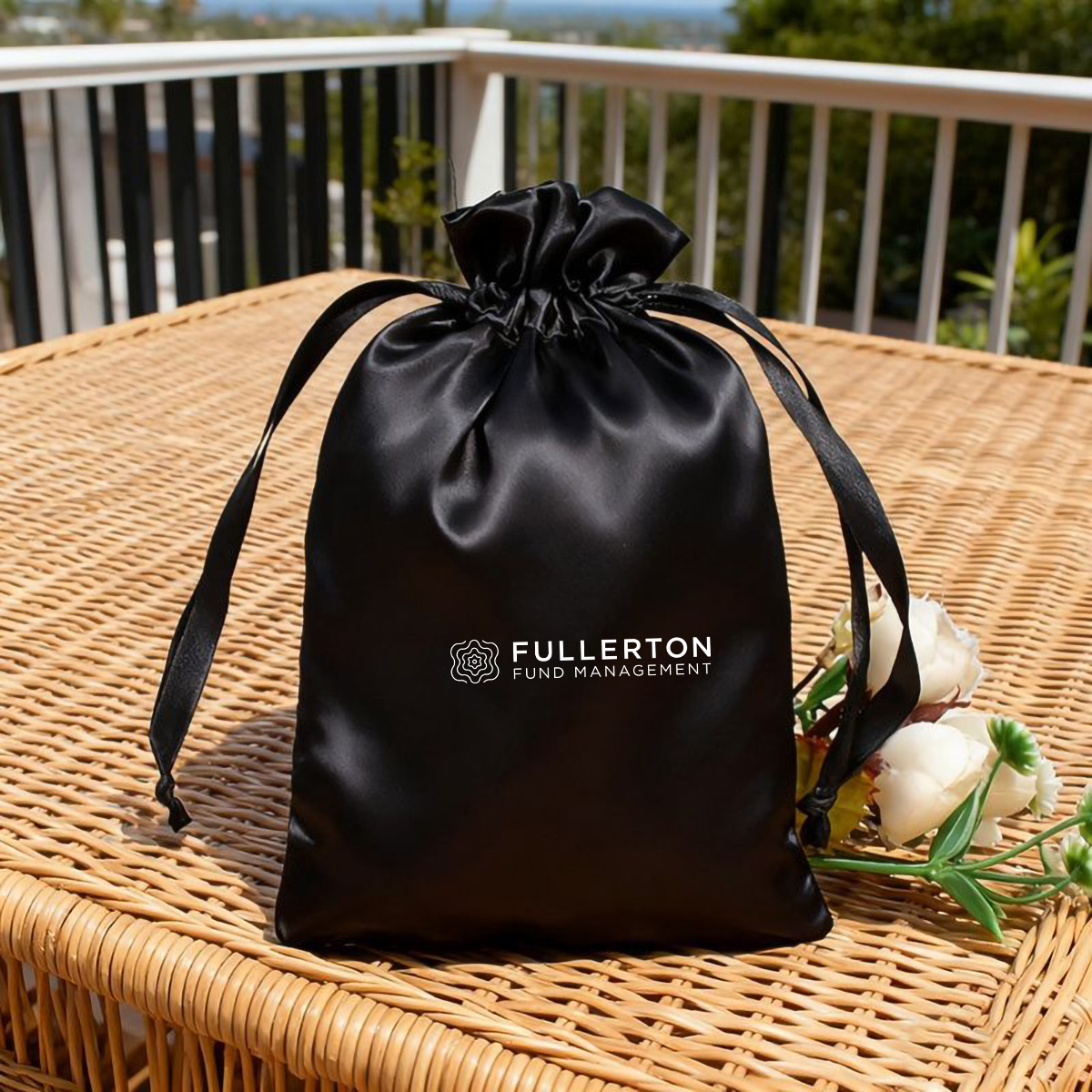 Classic Satin Drawstring Pouch with Ribbon