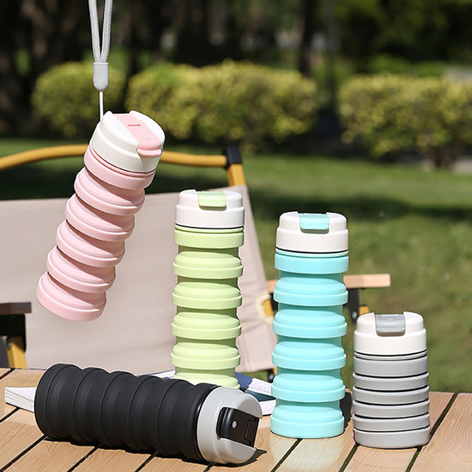 500ml Fold and Sip Collapsible Water Bottle