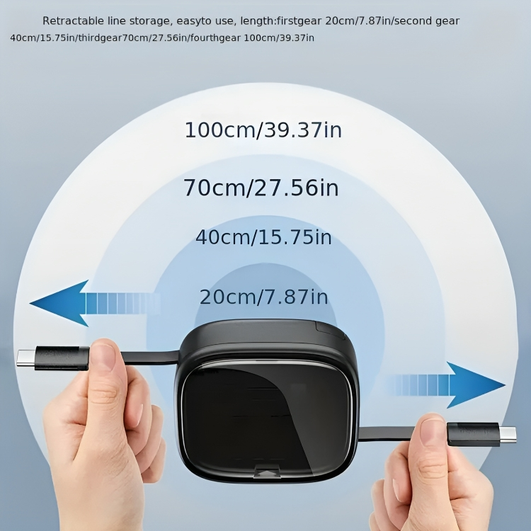 60W Data Cable Set with Retractable Charging Cable