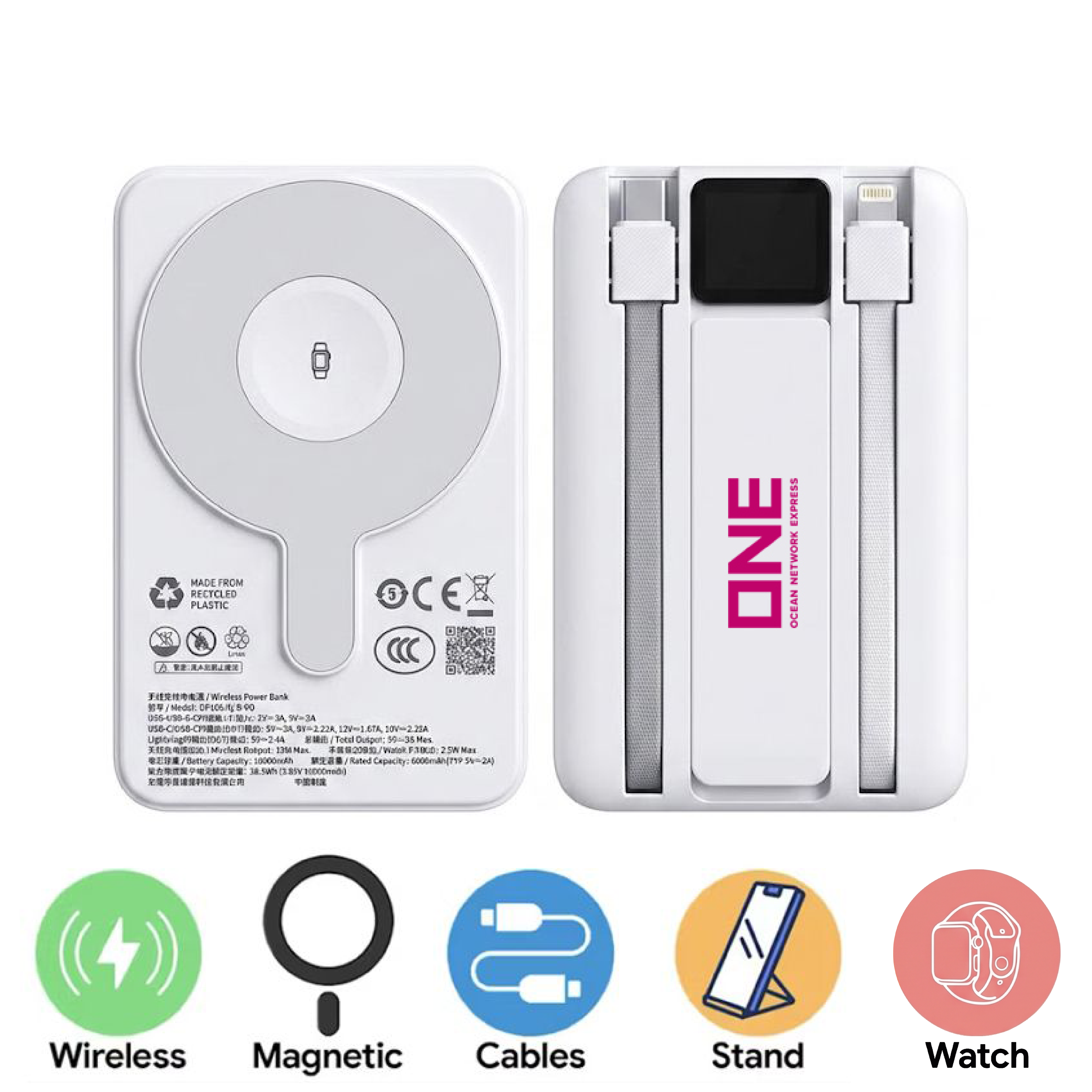 10,000mAh Velox 3-in-1 Magnetic Powerbank 