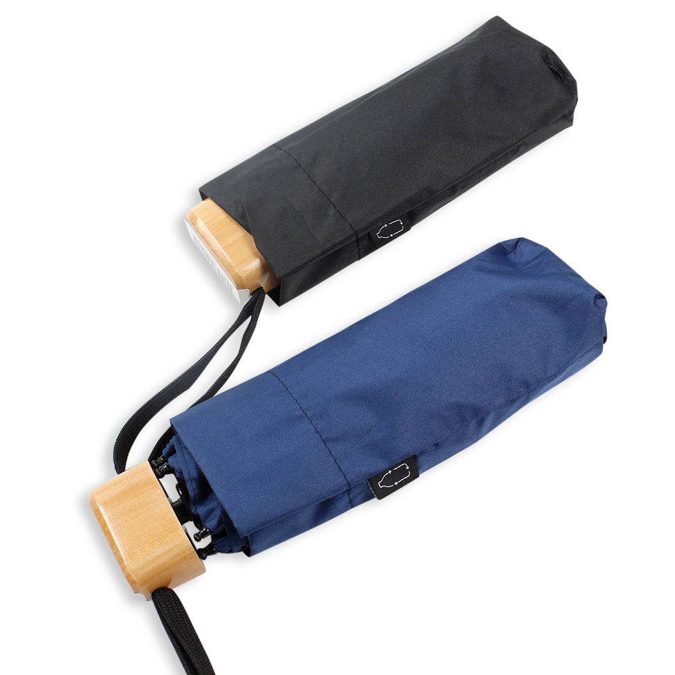 19'' Compact Lightweight RPET Umbrella (with UV Coating & Bamboo Handle)