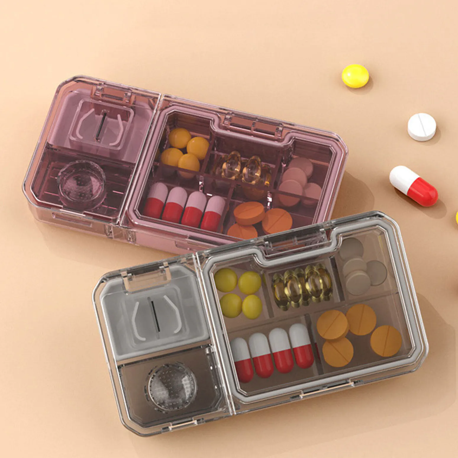 3 in 1 Multifunction Pill Box ( with Pill Cutter & Pill Crusher )