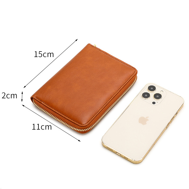 Twill PU Leather Passport Wallet