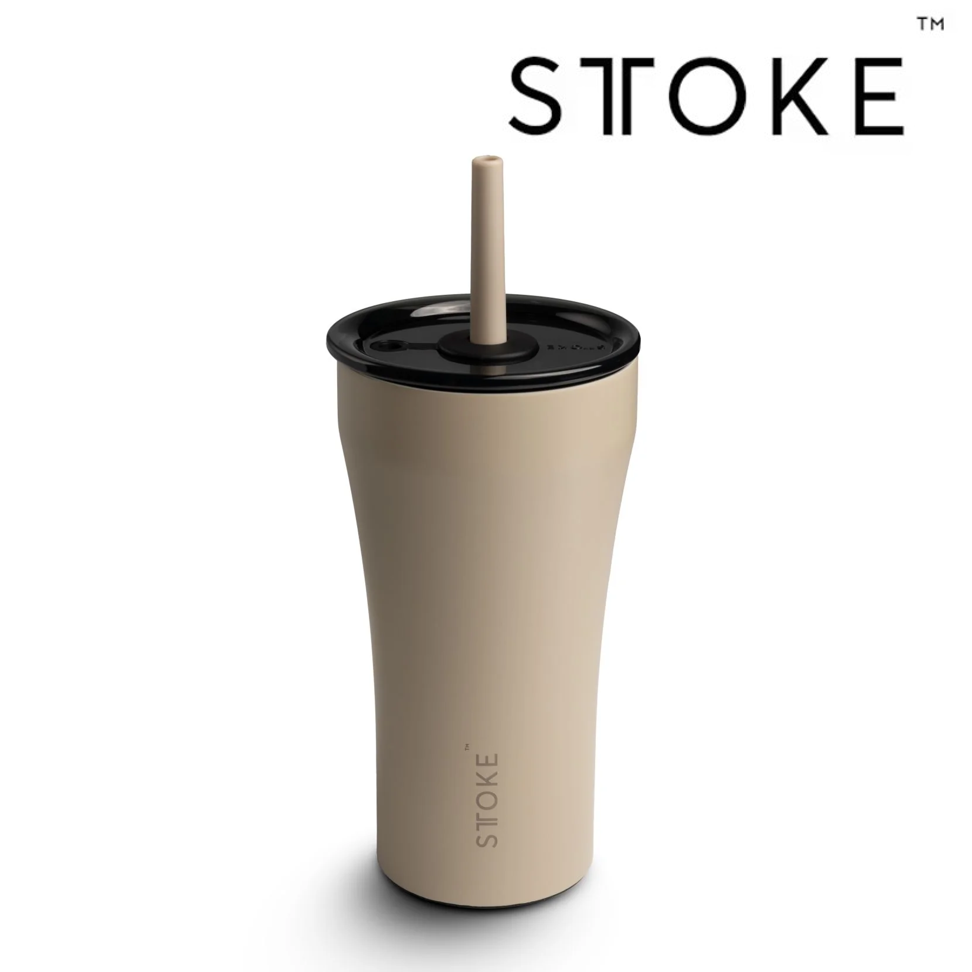STTOKE 590ml Earth Leakproof Ceramic Insulated Cup Powder Coating With Straw - Mug