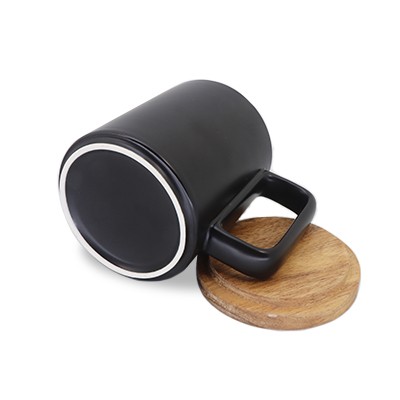 450ml Wooden Cap Ceramic Mug