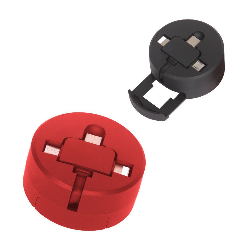 3-in-1 Rounded Retractable Charging Cable (with Phone Holder)