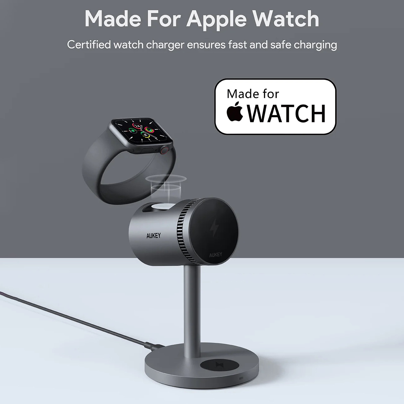 Aukey  MagFusion 3-in-1 Wireless Charger with Qi2 Active Cooling