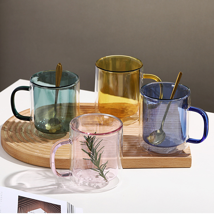 300ml Prism Double Wall Glass Mug 