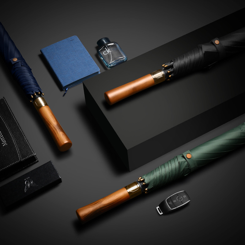 27″ Golf Umbrella (Straight Wooden Handle)