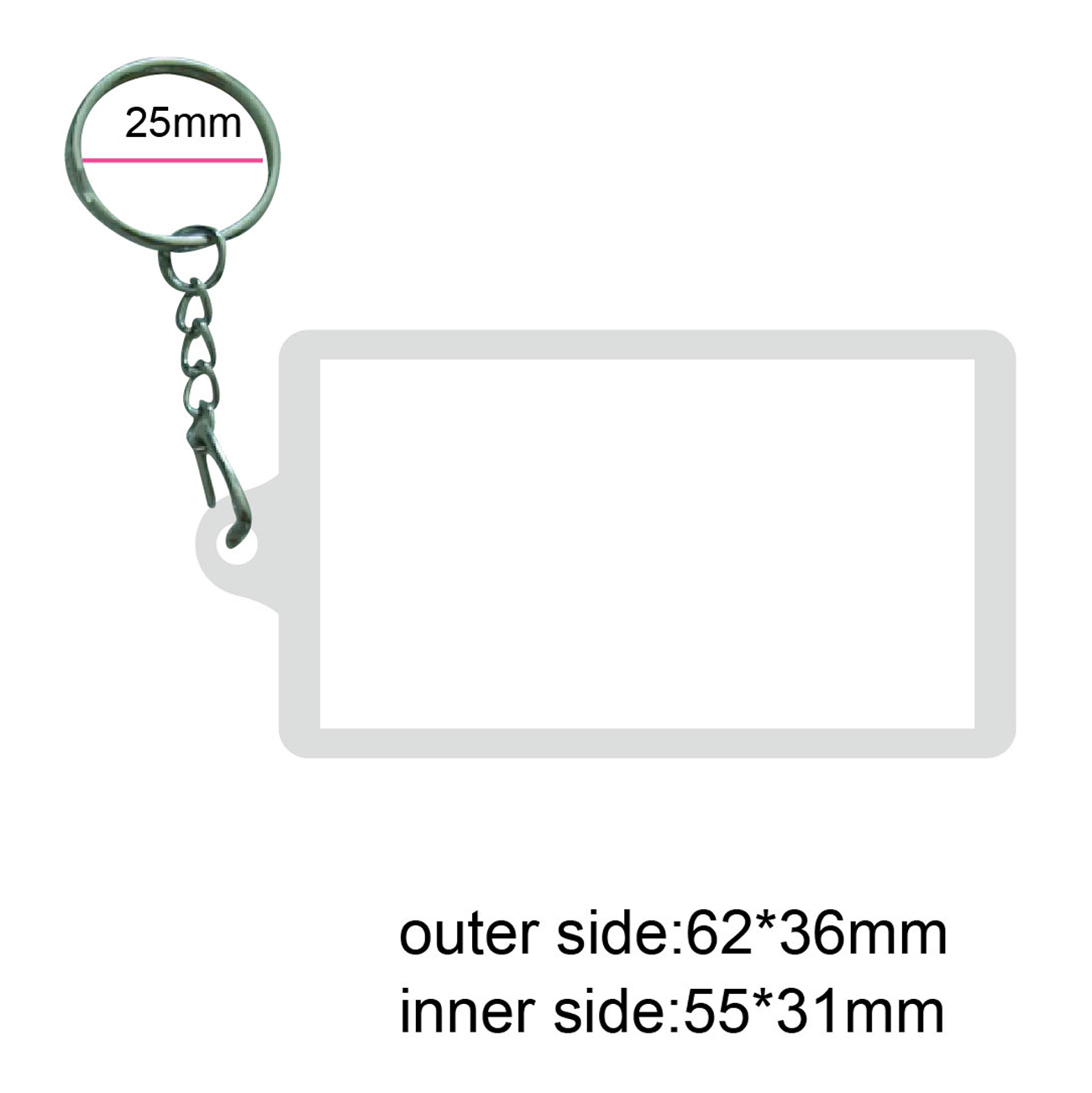 Acrylic Keychain - Custom Keychains - 36 x 62mm