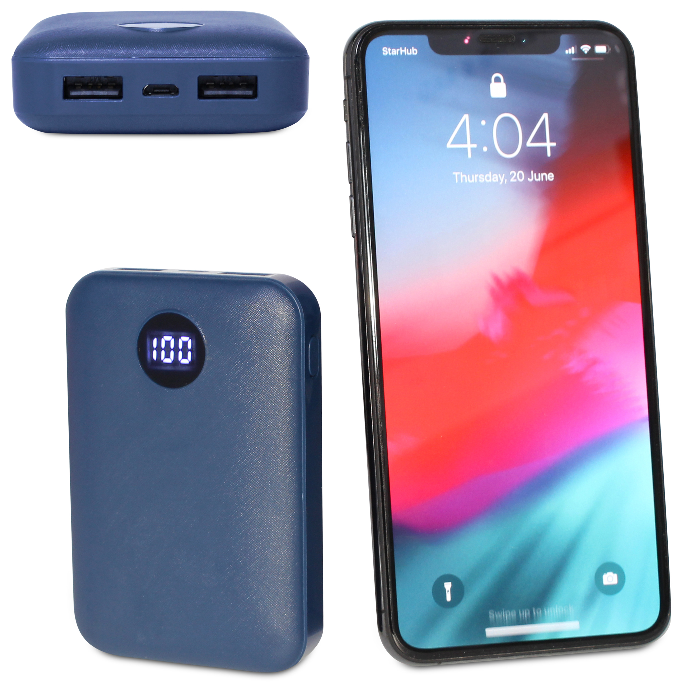 10,000mah Pocket Size Powerbank with LED Indicator