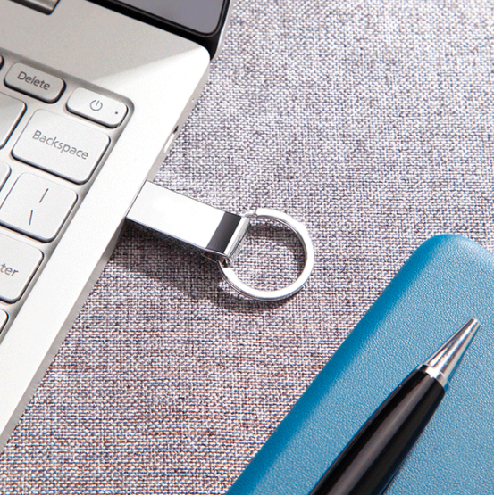 Metallic USB Thumb Drive with Keyring