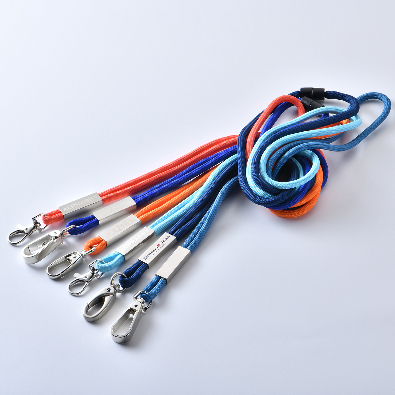 Polyester Cord Lanyard with Metal Tag 