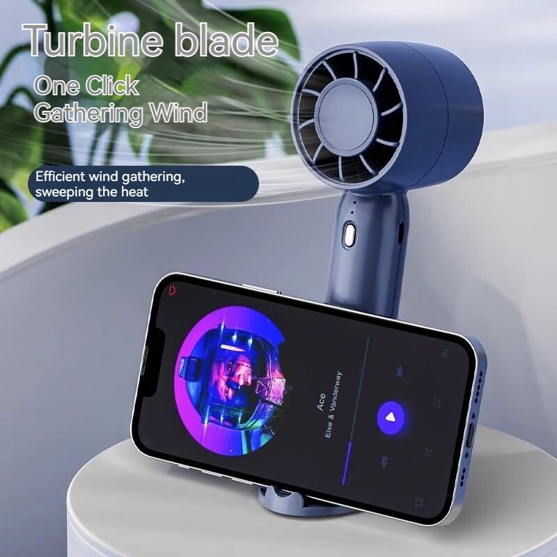 Kino Handheld Turbo Fan With Handphone Stand