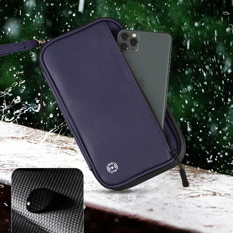 Multi-Functional RFID Passport Wallet with Sling