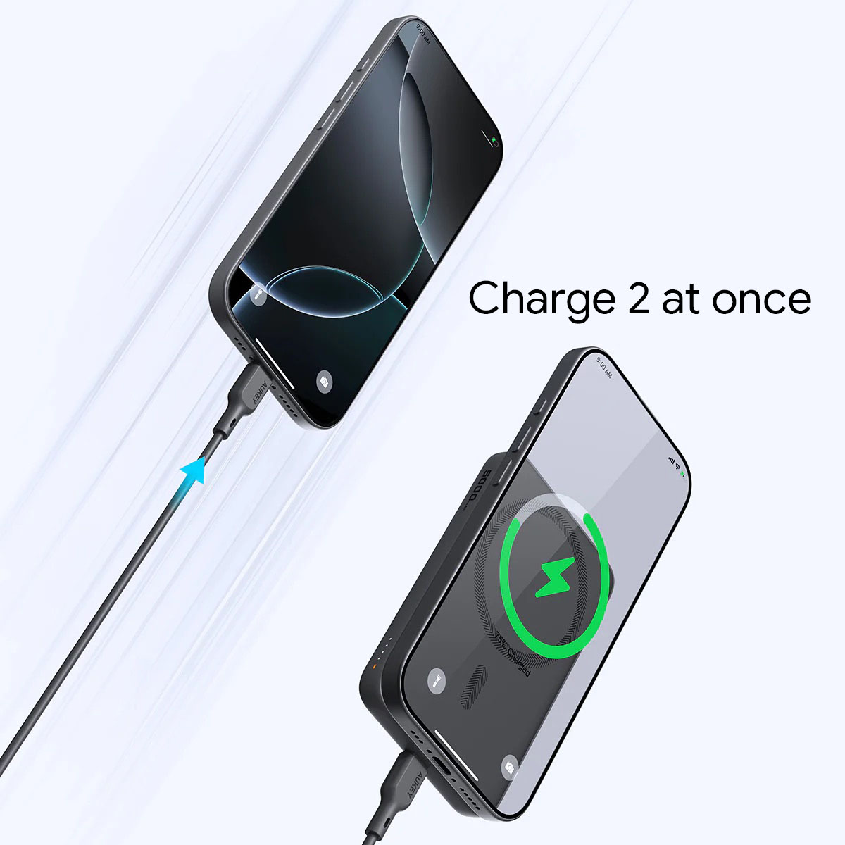 Aukey  5,000mAh MagFusion Slim Magnetic Wireless Power Bank