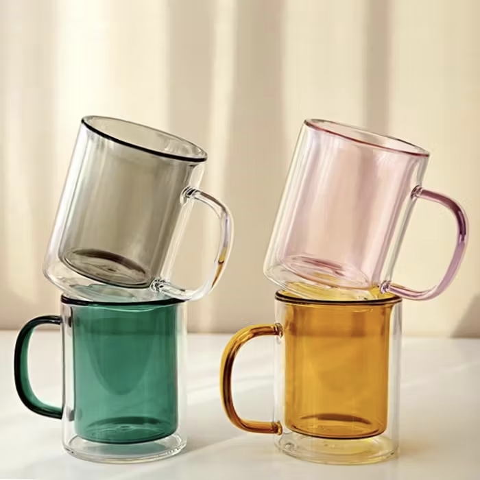 300ml Prism Double Wall Glass Mug 