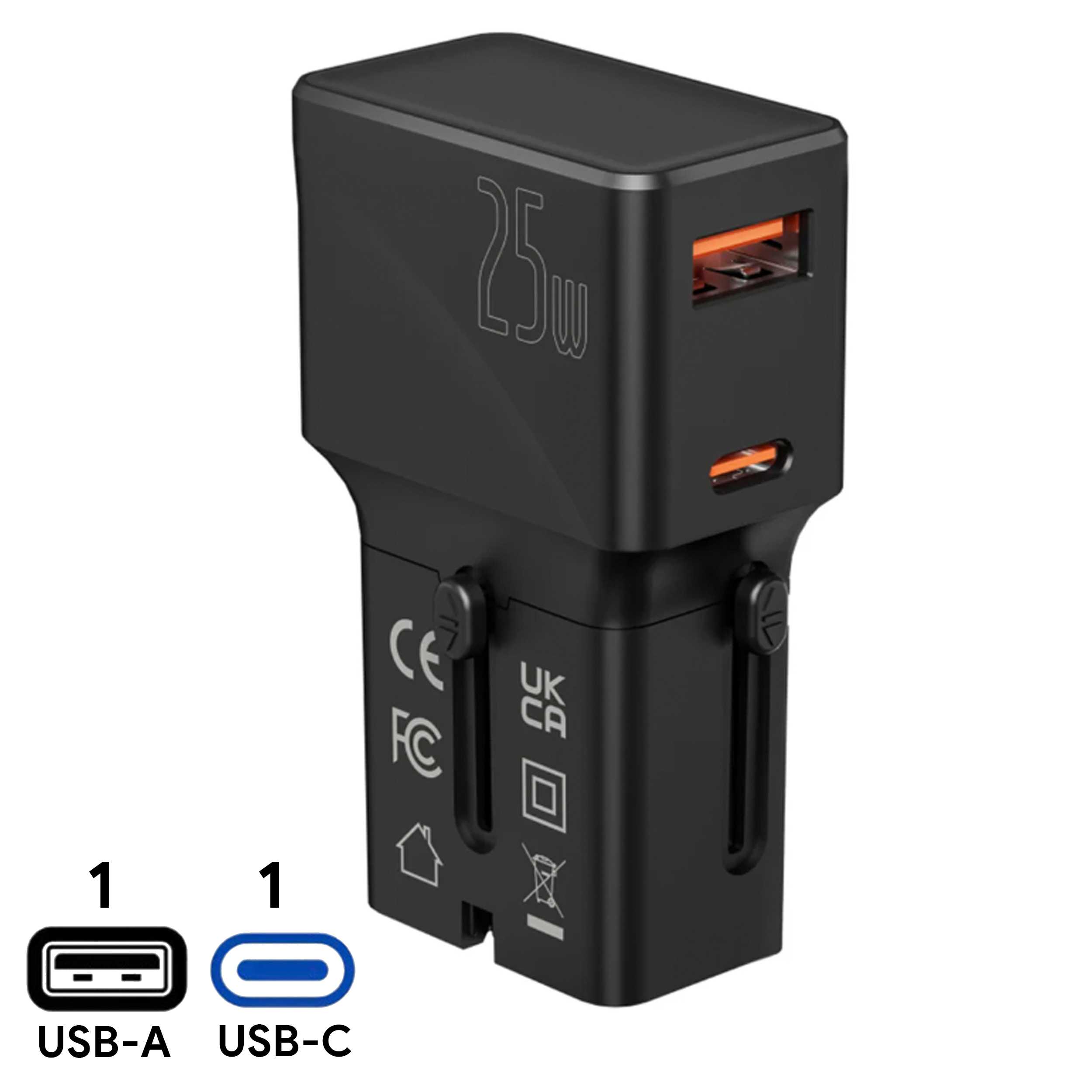 25W Portable PD Travel Adaptor cum Wall Charger