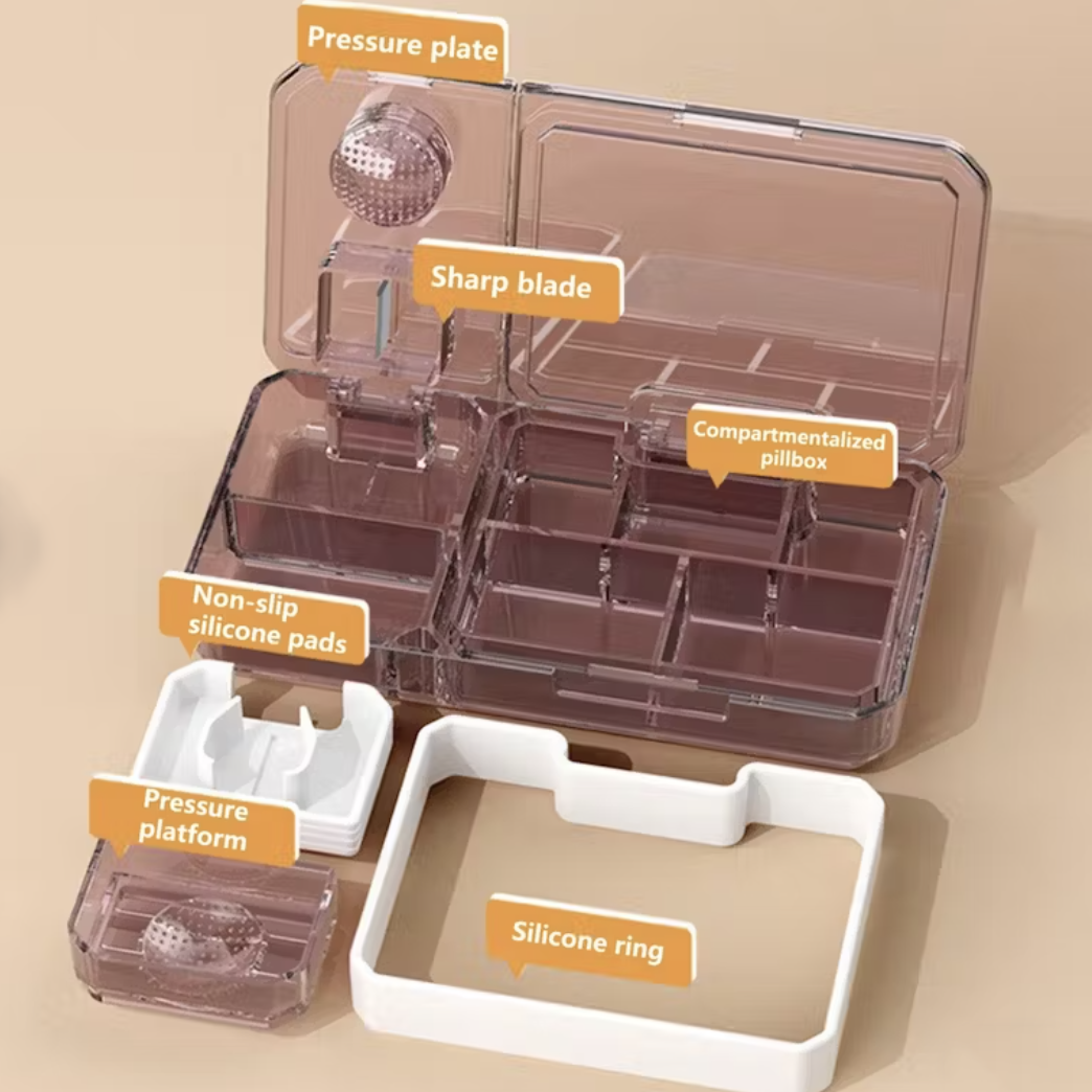 3 in 1 Multifunction Pill Box ( with Pill Cutter & Pill Crusher ) 