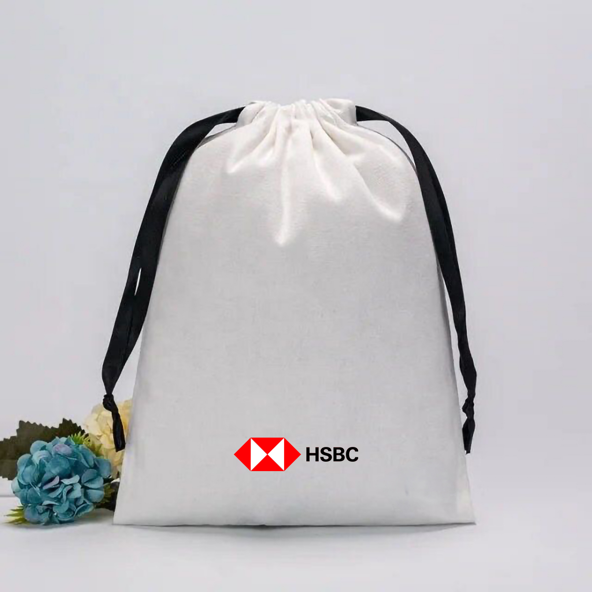 Large Basic Cotton Drawstring Pouch