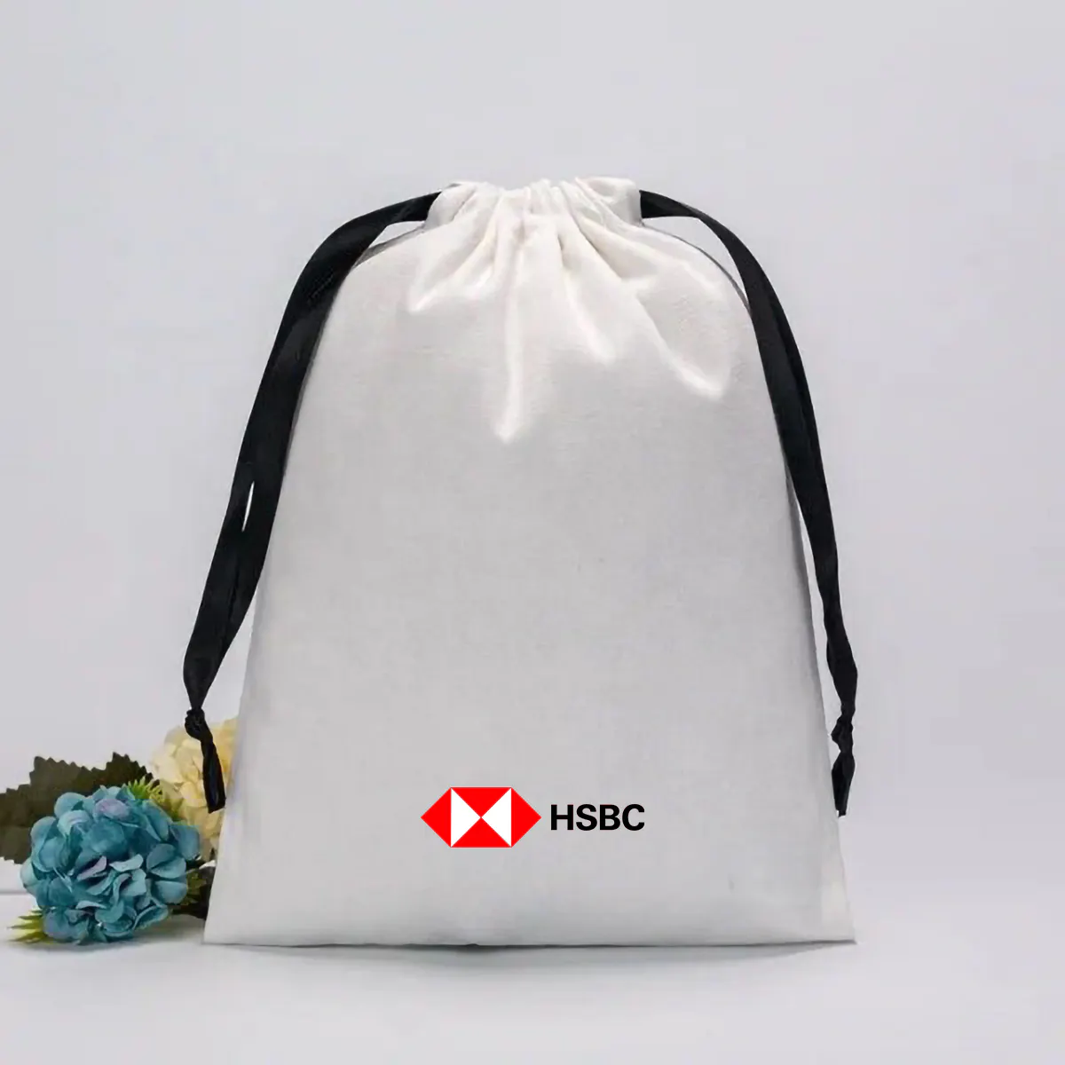 Large Basic Cotton Drawstring Pouch