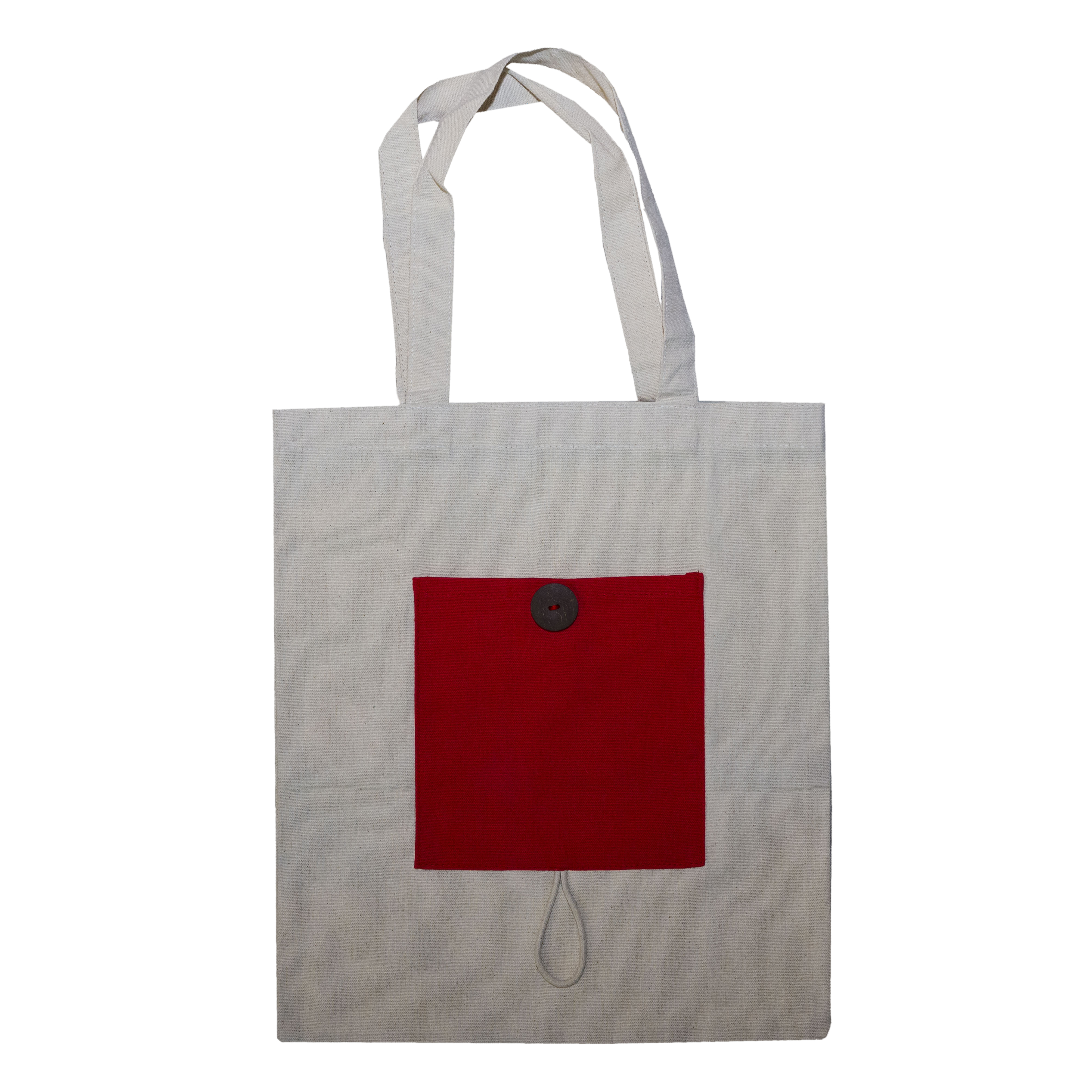 Foldable Cotton Canvas Bag with Button 