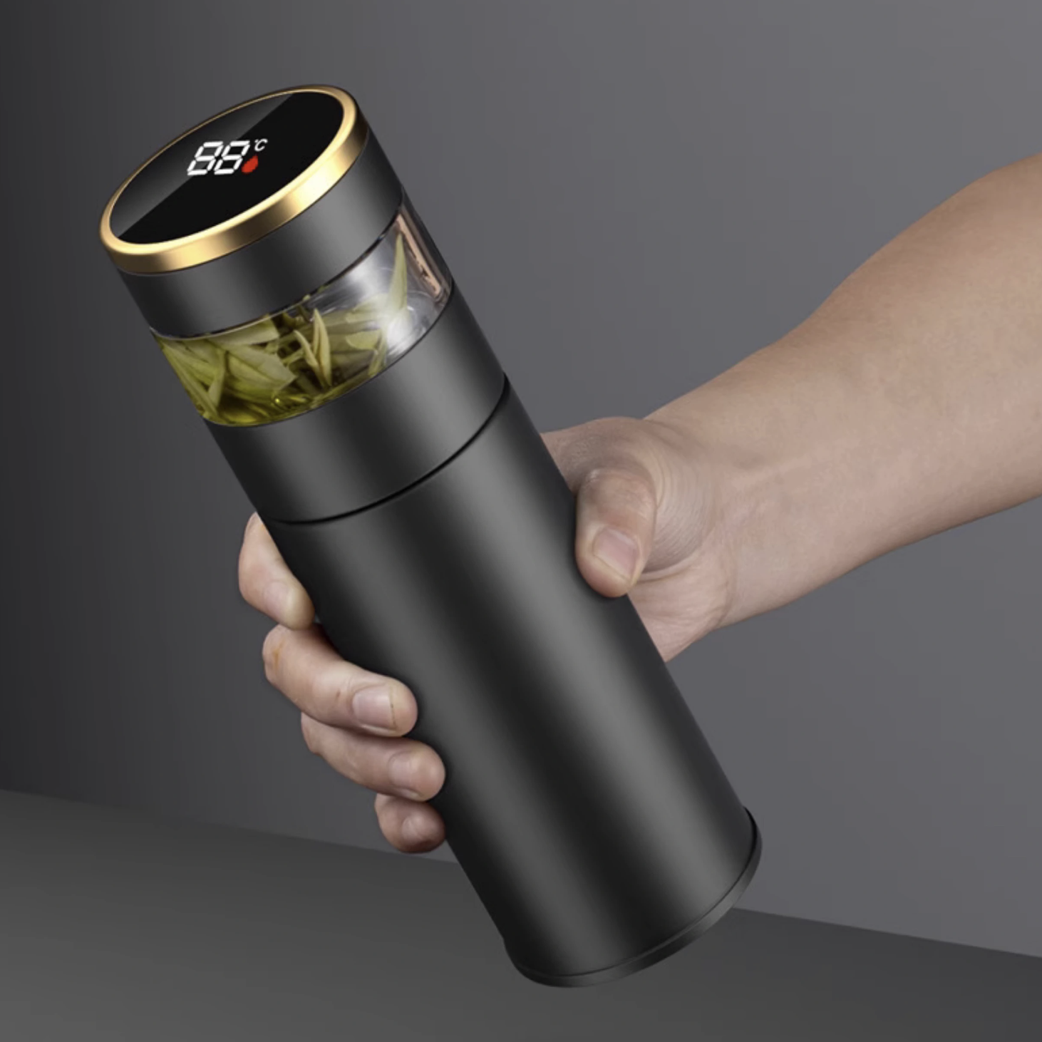 450ml LED Display Flask with Tea Strainer 