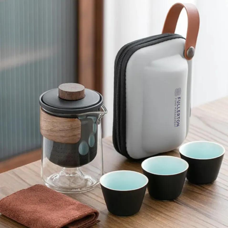 Portable Ceramic & Glass Tea Set