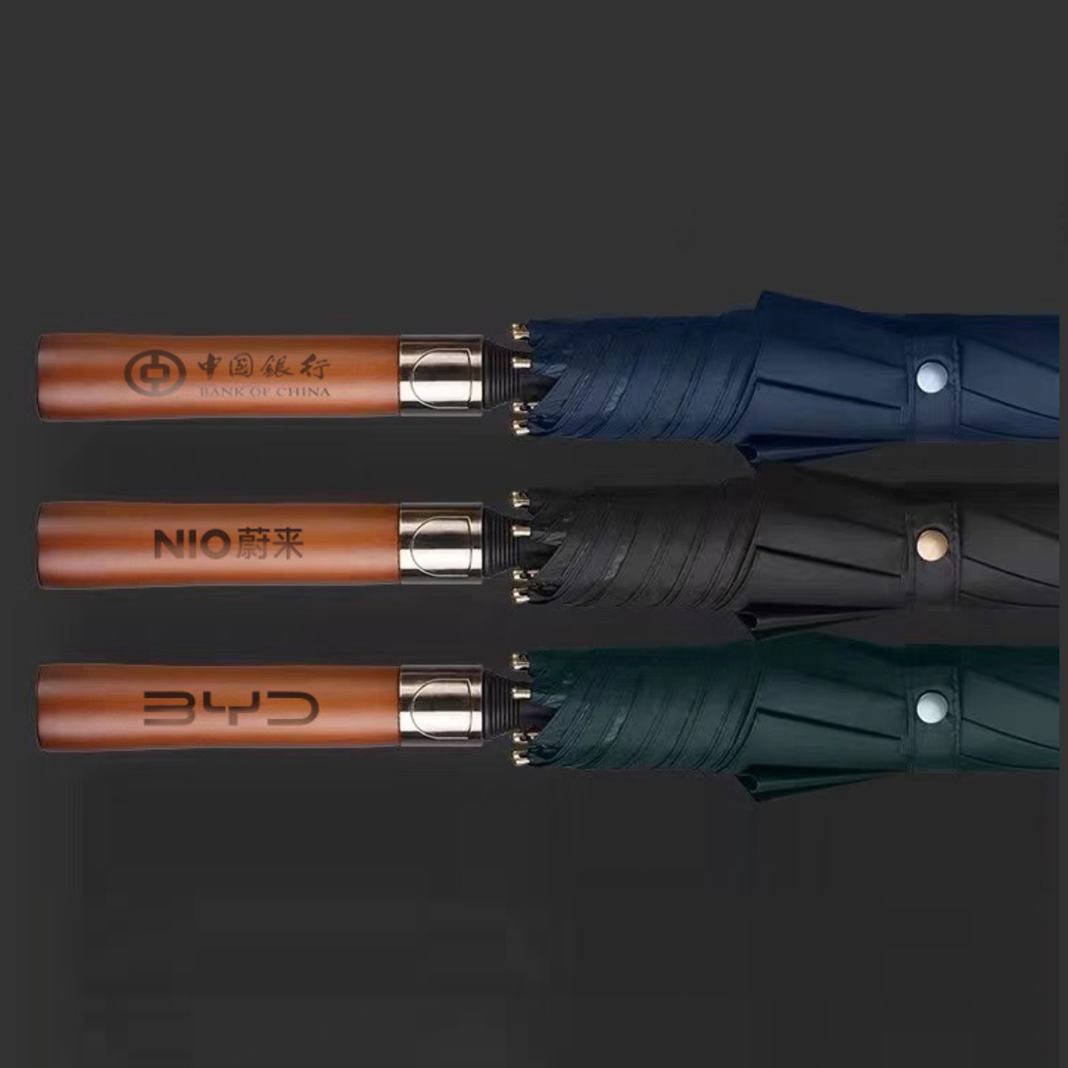 27″ Golf Umbrella (Straight Wooden Handle)