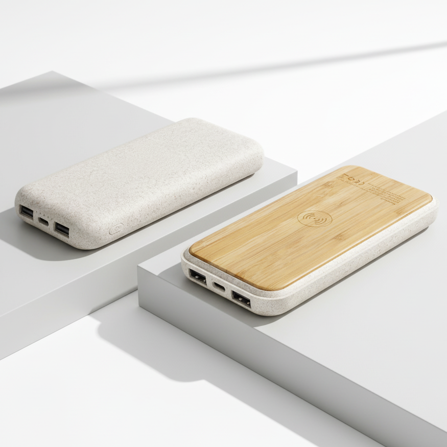 10,000mAh TerraCharge Bamboo Wireless Powerbank