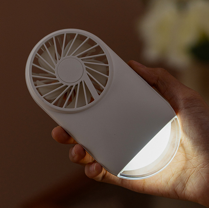 Pebblelite Portable Fan with Light and Stand 