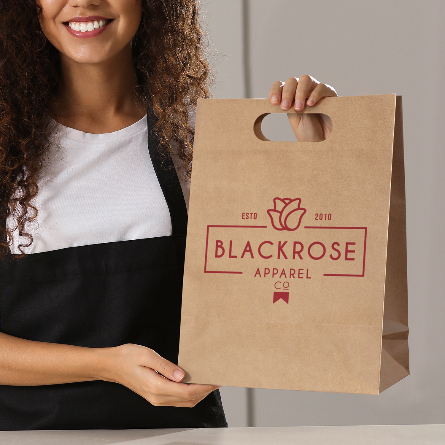 Large Die Cut Paper Bag Portrait - Packaging
