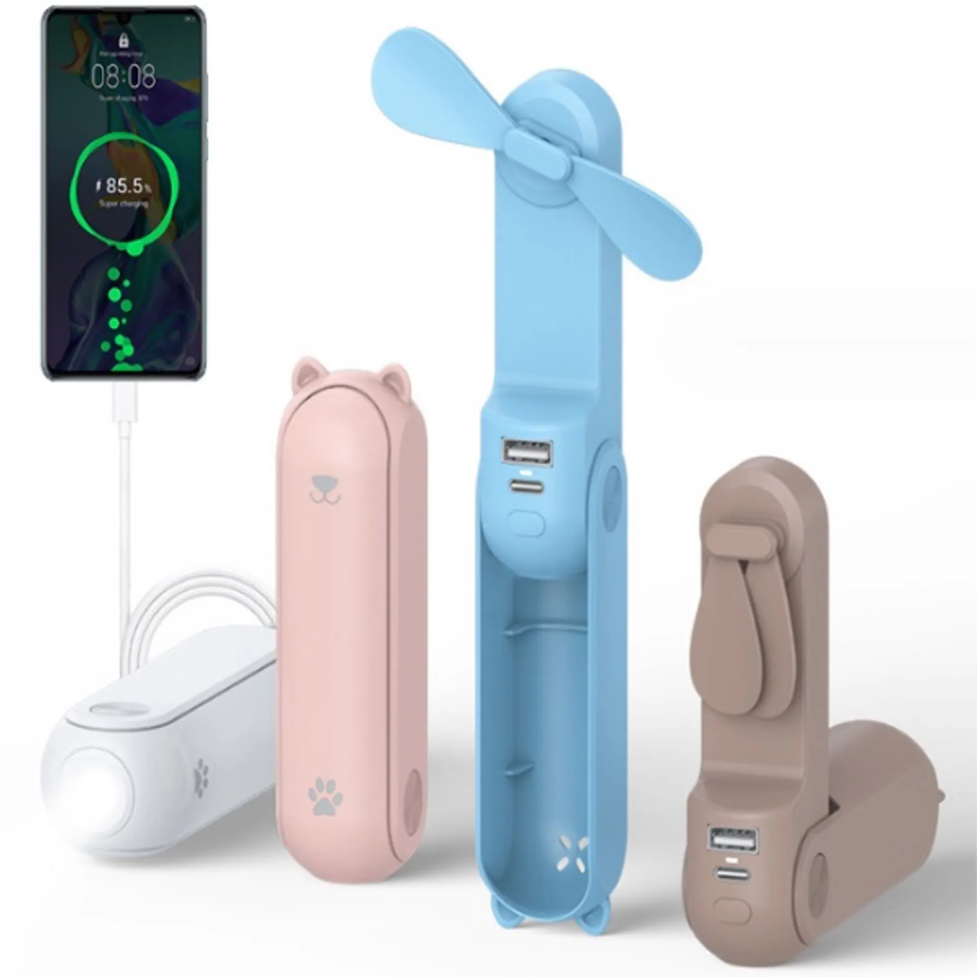Multifunction Pocket Fan with Powerbank ( 2000mAh)