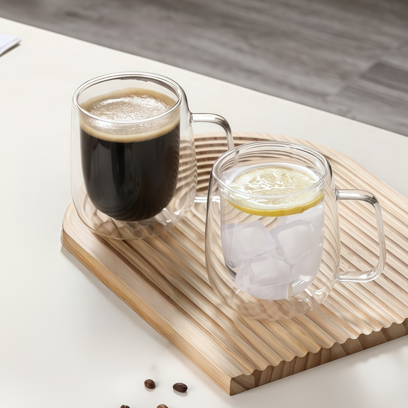 350ml Double Wall Thermal Glass Mug