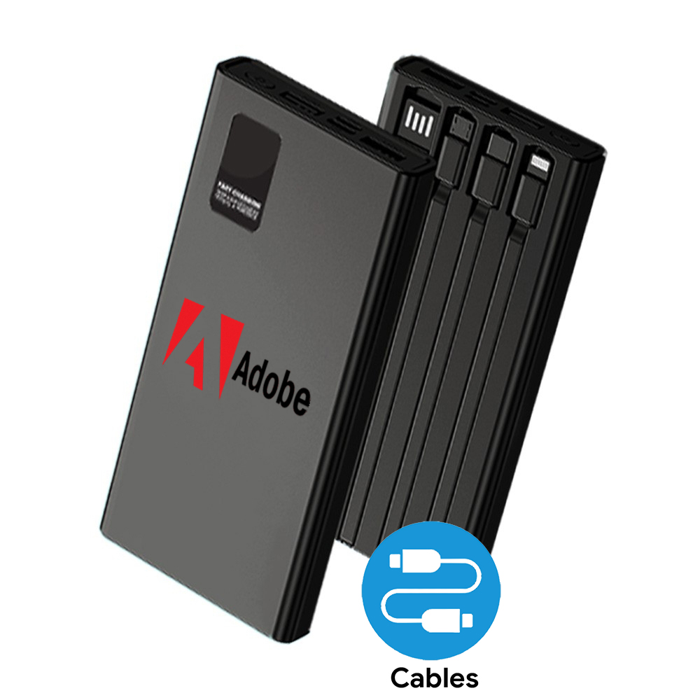 10,000mAh RAPID Charge Powerbank (With Built-in Cables)