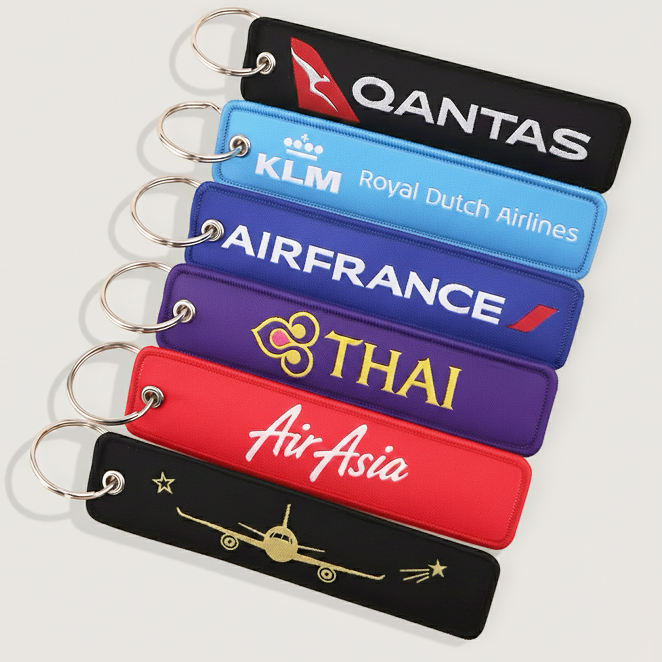 Embroidery Tag Fabric Keychain (also known as Remove Before Flight)