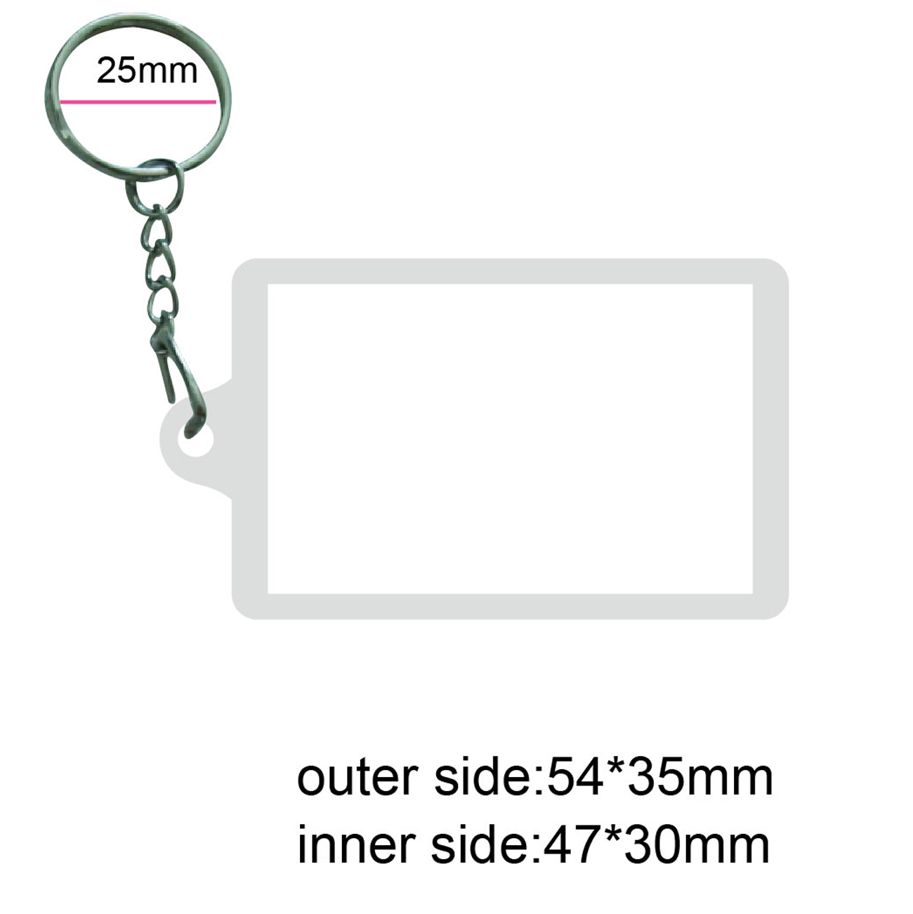 Acrylic Keychain - Custom Keychains - 54 x 35mm