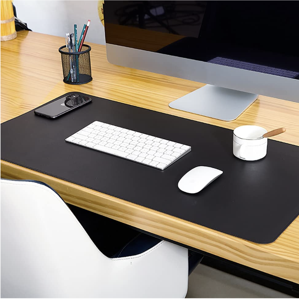 Customised Double-Sided Leather and Cork Desk Mat With Logo Print Singapore