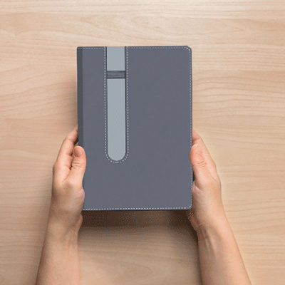 A5 Duo Tone PU Notebook with Pen Loop