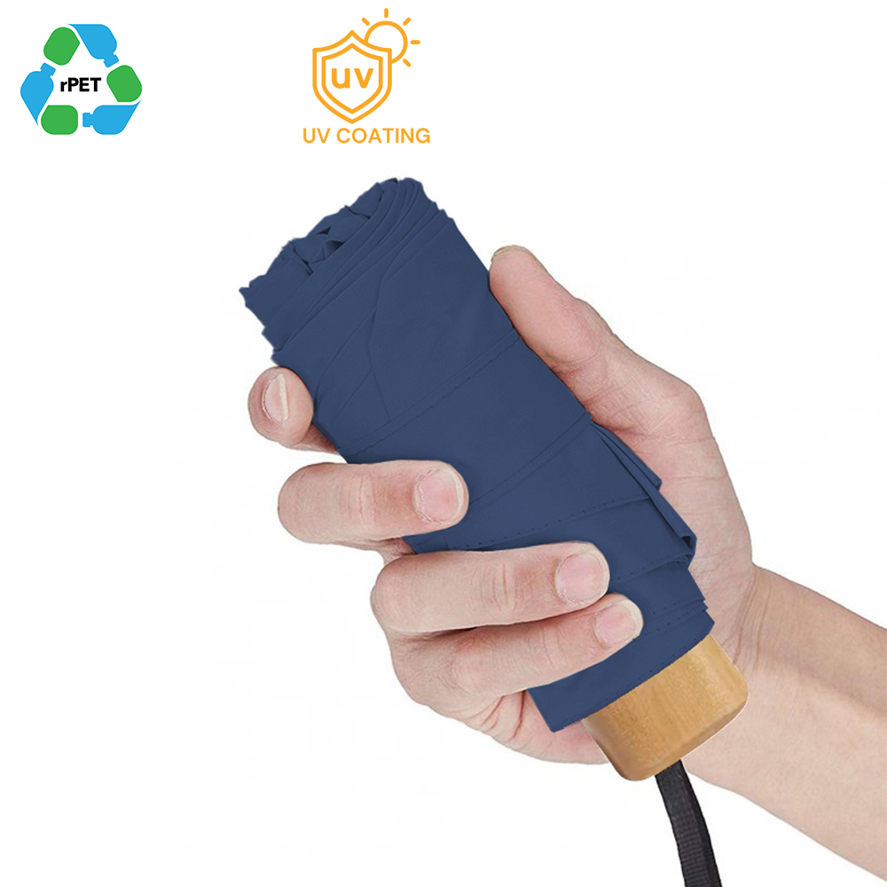 19'' Compact Lightweight RPET Umbrella (with UV Coating & Bamboo Handle) DO NOT USE