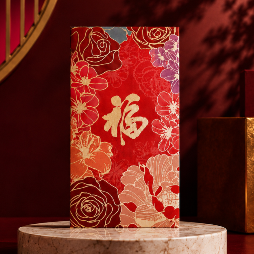 Golden Blessing in Bloom Red Packet - Red Packet (Ang Bao)