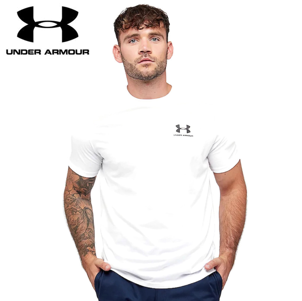 Men's Under Armour Sportstyle Left Chest Short Sleeve T-Shirt in Grey