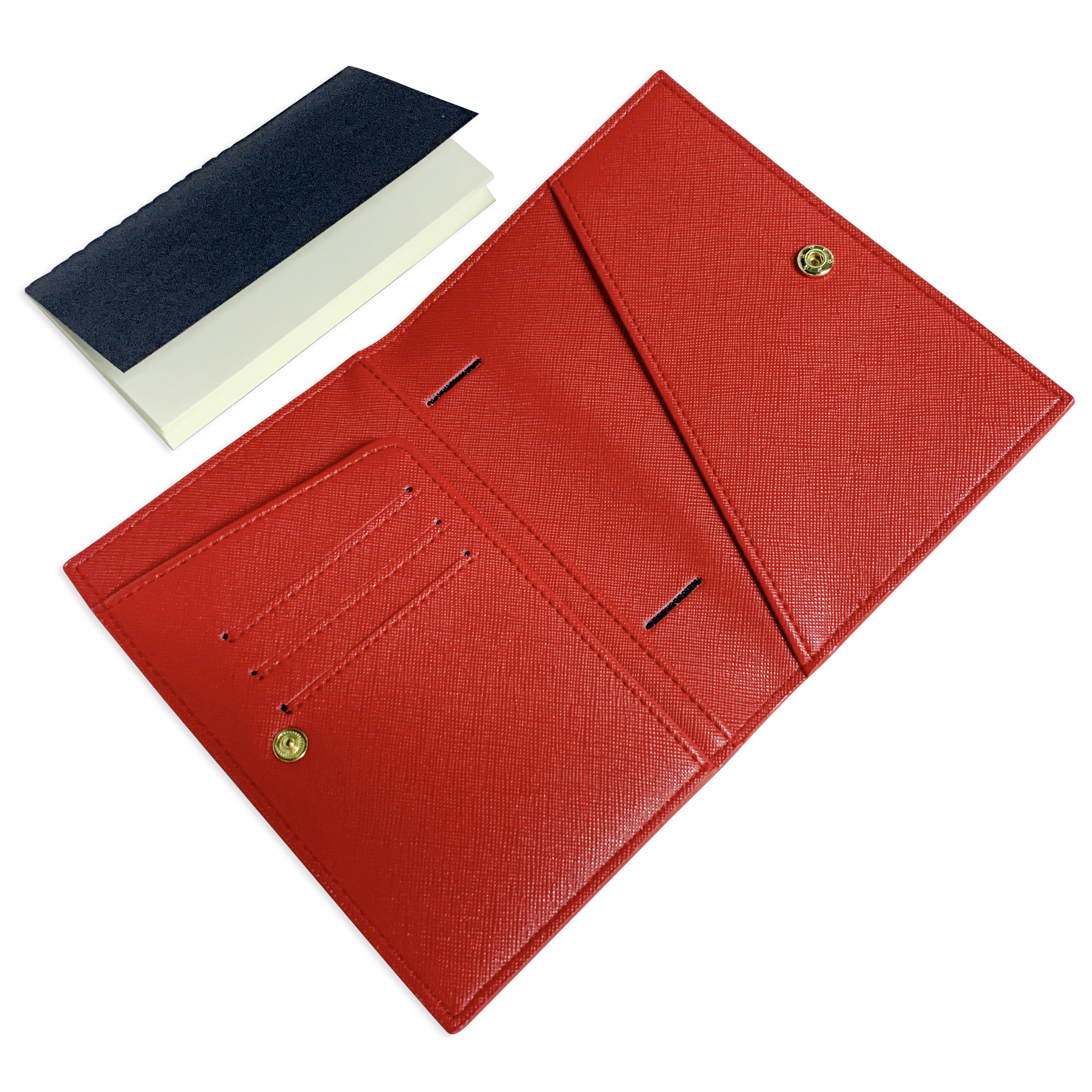 Versatile Memo Pad Holder with Pen and Card Slots (Saffiano PU)