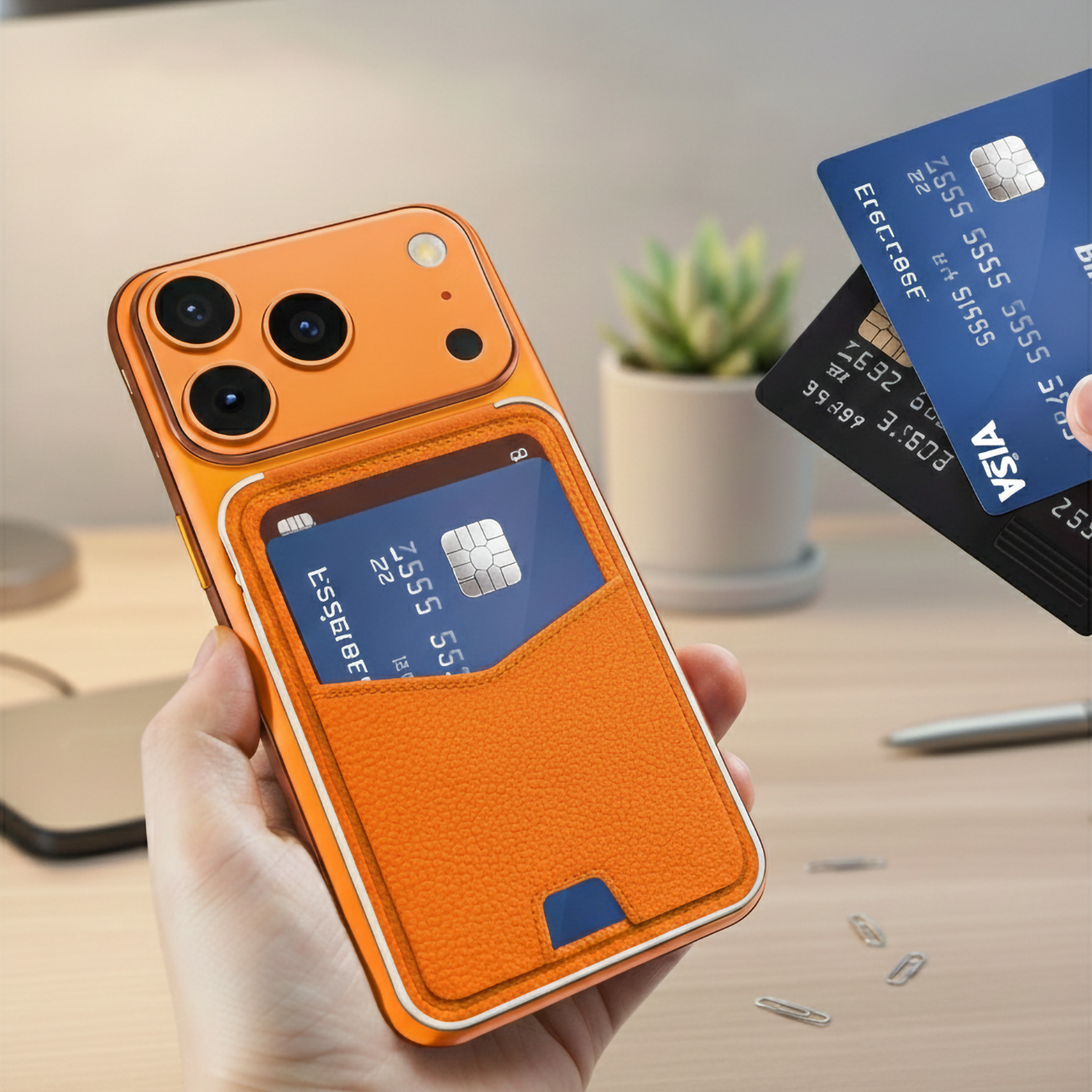 5000mAh 3-in-1 Foldable Magnetic Wireless Power Bank with Card Holder