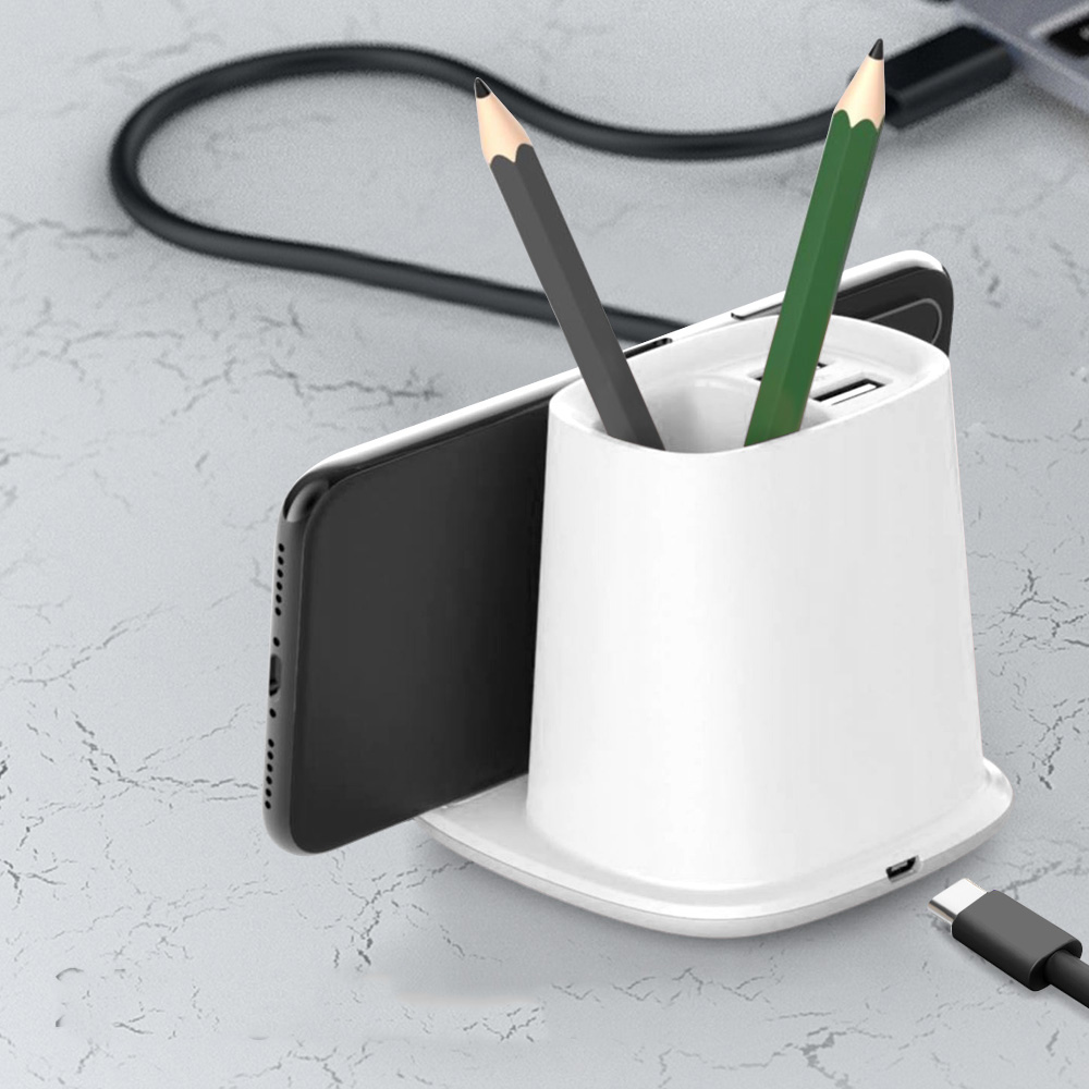 Customised Multifunctional Wireless Charger Stand with Pen Holder and