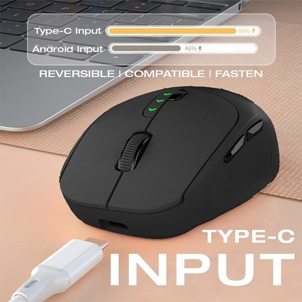 Dual Mode Ergonomic Bluetooth Wireless Mouse 