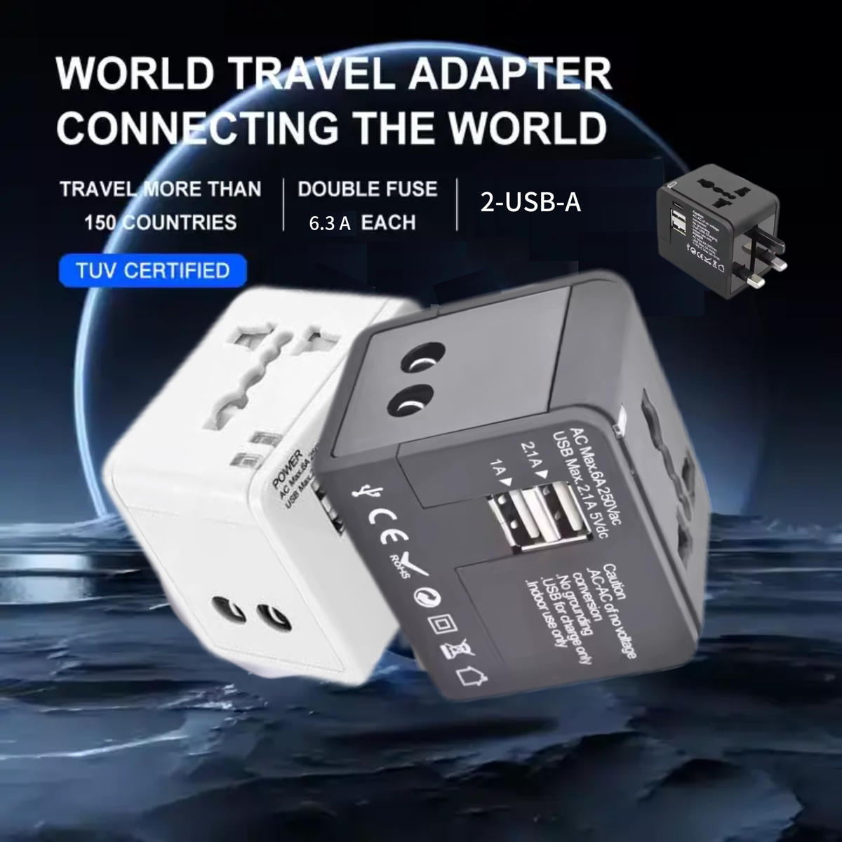10.5W Cube Travel Adaptor with 2 USB Port
