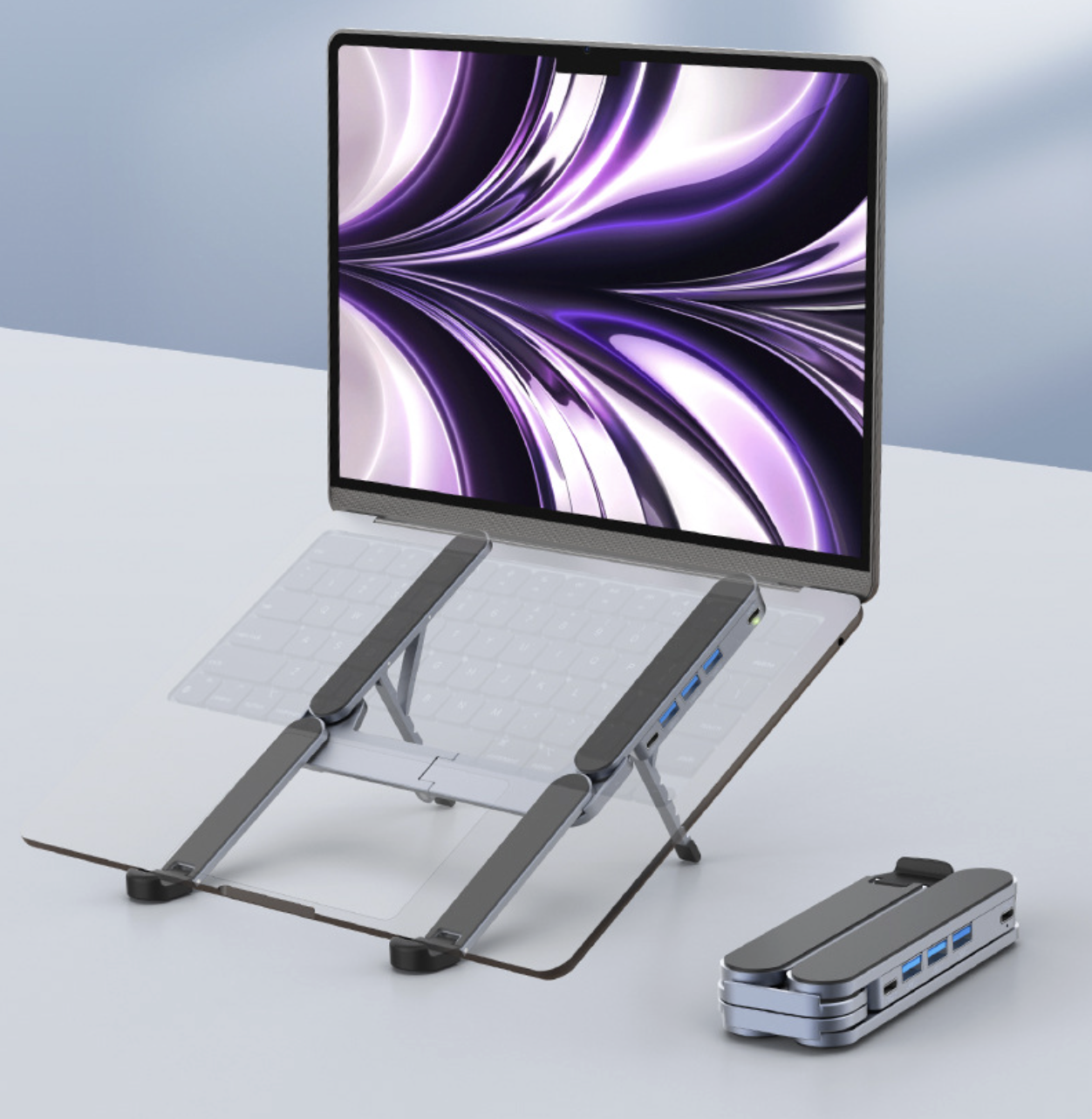 	Cosma Adjustable Laptop Stand With USB Hub